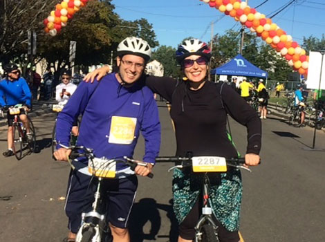 Brave Drs. Eric and Olga Segal rode 55 miles!