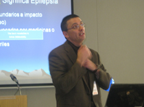 Dr. Enrique Feoli demonstrates a seizure