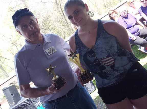 Shelby won top fundraiser award for the epilepsy stroll 