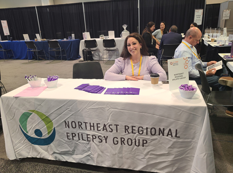 Northeast Regional Epilepsy Group stand with Melissa Carollo 