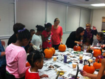 Busy bees at our pumpkin workshop