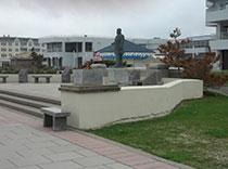 Statue along the epilepsy walk path